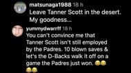 Screenshots of fans' comments on Instagram (Images from - Instagram.com/@talkinbaseball_)